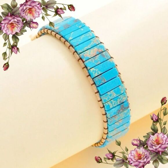 Bohemian Style Square Stone Beaded Multi-layer Braided Pu Leather Bracelet - Picture 13 of 13